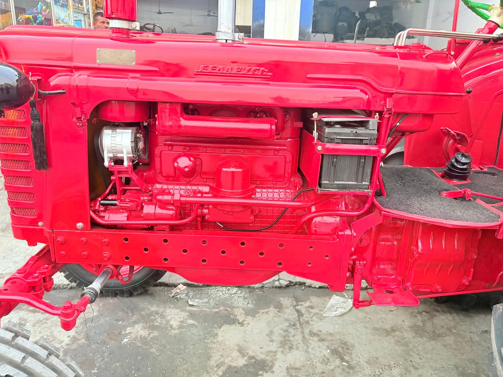 Belarus tractor engine detail with alternator