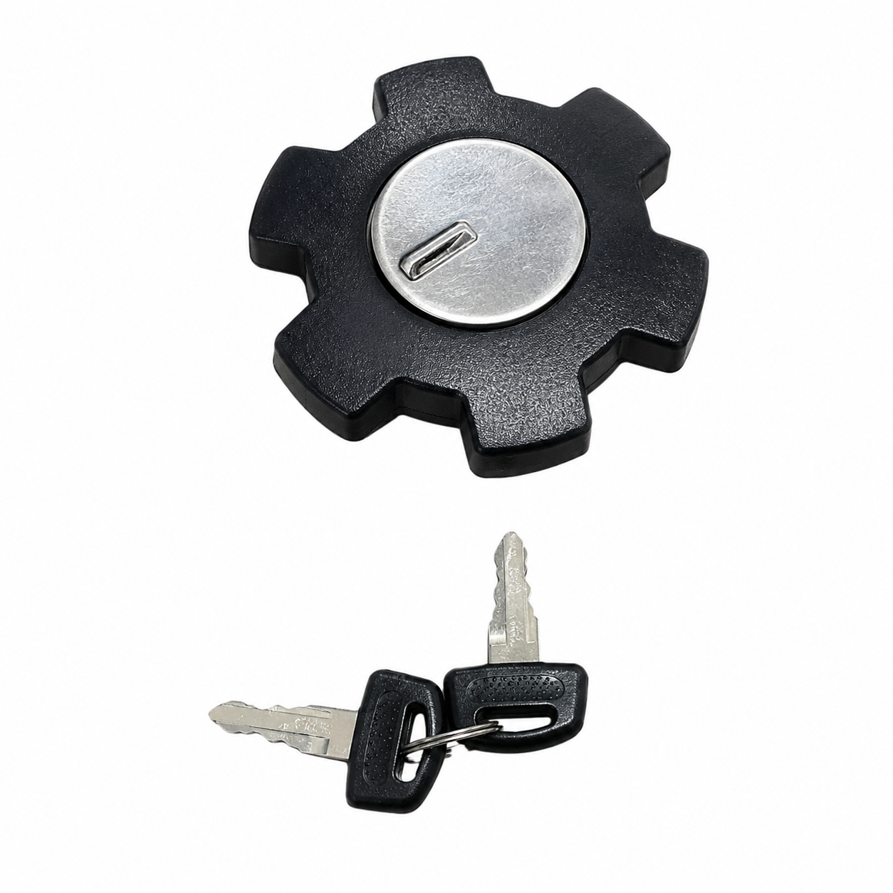 Locking fuel tank cap with keys